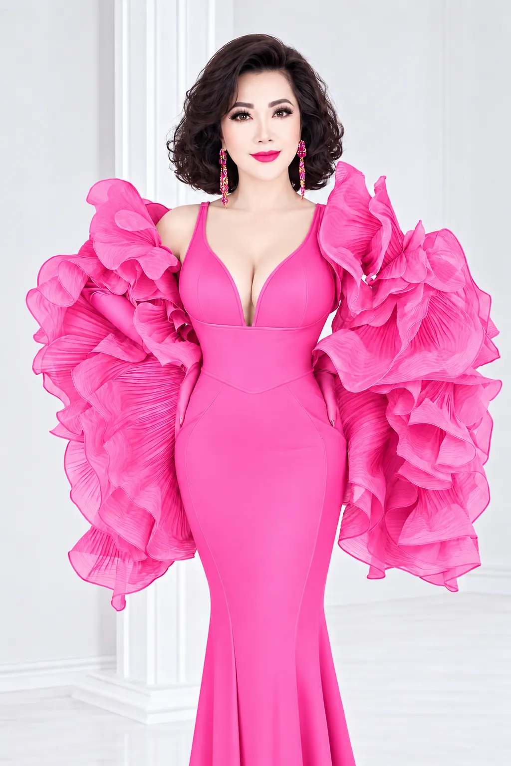 MC Lina Ánh Liên in a pink gown